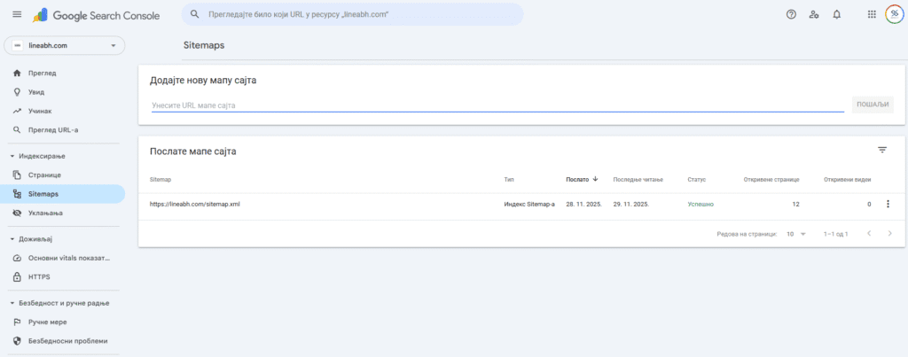 Google Search Console lineabh