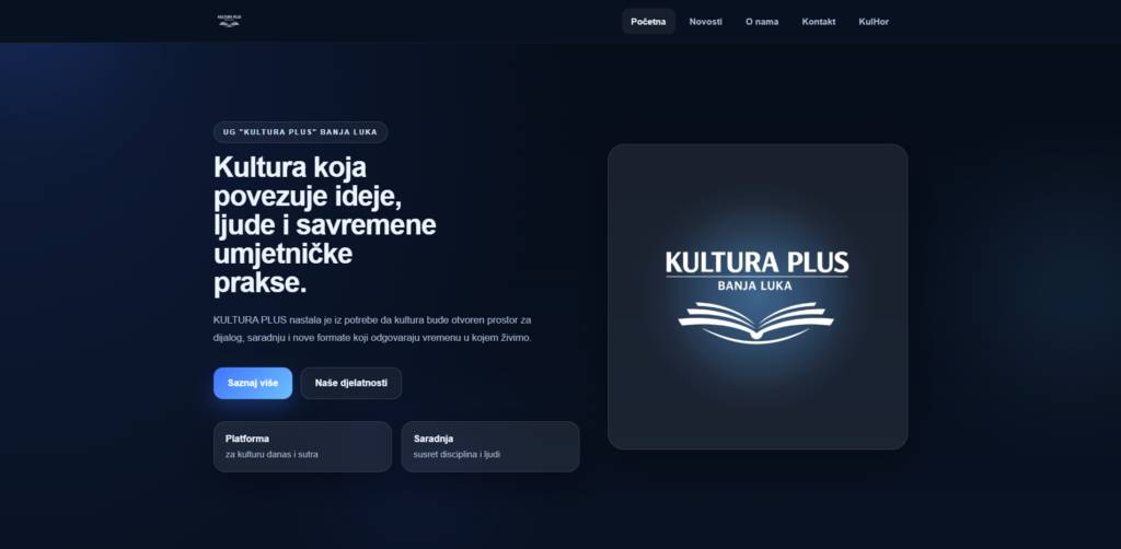 Studija slučaja: Kultura Plus - izrada sajta | DP Design 1 UG kultura plus banja luka